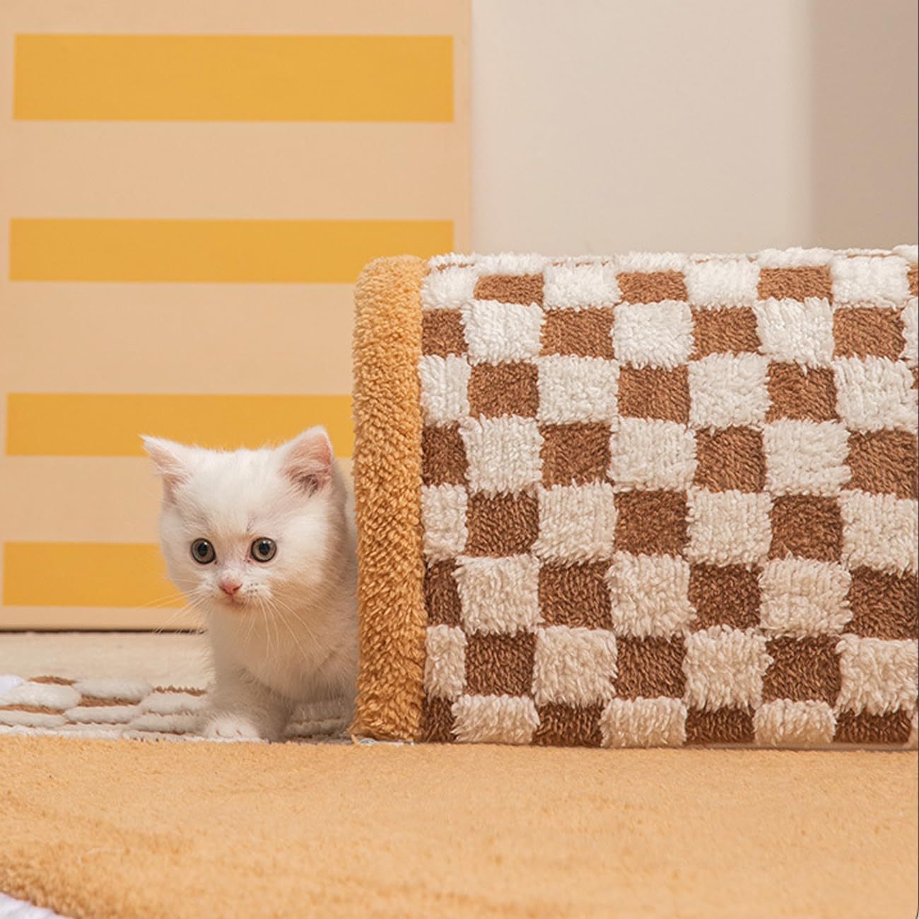 2-in-1 Plush Plaid Bed Tunnel